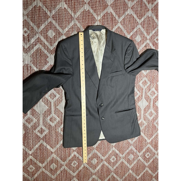 Vintage Union Made Burberrys Grey 100% Pure Wool Two Button Grey Mens Blazer - Picture 3 of 10